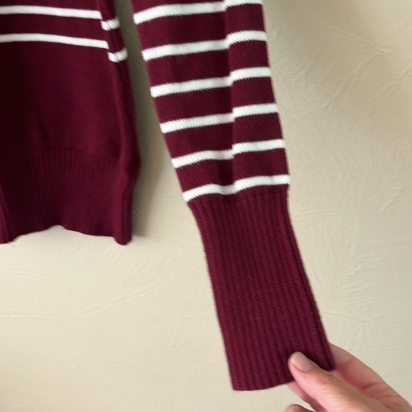 Patty Boutik Sweater Stripe Button Detail Size XL Long Sleeves Ribbed Shoulder - Picture 4 of 16